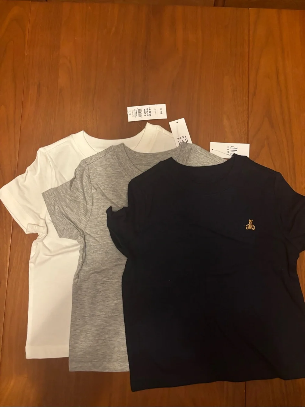 GAP Kids Short Sleeve Tee Trio in Navy, Heather Gray & White